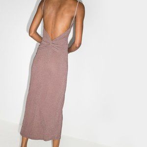Reformation Breslin Metallic Knit Midi Dress